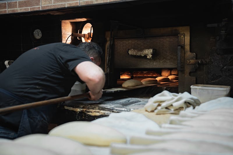 Dions restaurant interior with wood-fired oven