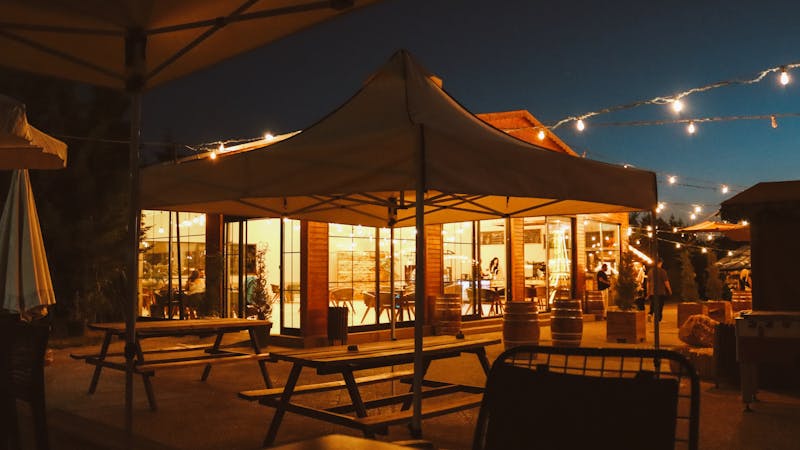 Cozy seating area inside Dions restaurant