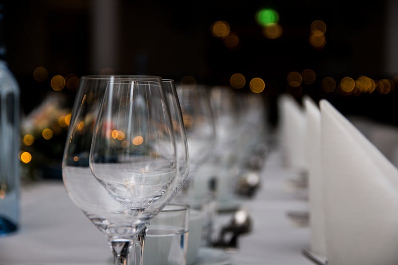 Private dining event setup at Dions restaurant